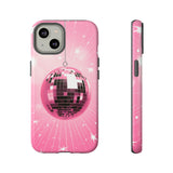 Disco Ball Phone Case - Pink Trendy Retro Mirror Ball Protective Phone Cover for iPhone, Samsung, Pixel