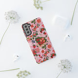 Strawberry Collage Phone Case - Pink Trendy Aesthetic Protective Phone Cover for iPhone, Samsung, Pixel