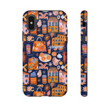 Citrus Coast Collage Phone Case - Blue Orange Trendy Coastal Art Protective Phone Cover for iPhone, Samsung, Pixel