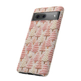 Pink Christmas Trees 3D Embroidery Phone Case for iPhone, Samsung, Pixel