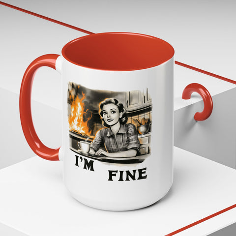 "I'm Fine" Retro Art Mug - Nostalgic Charm & Classic Humor Gift