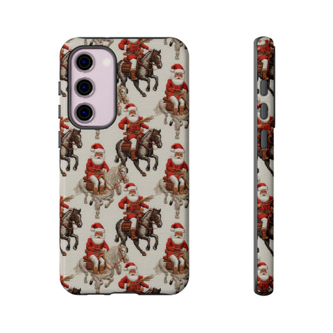 Cowboy Santa Embroidery Phone Case for iPhone, Samsung, Pixel