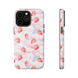 Dreamy Strawberry Cloud Phone Case - Pretty Pink Sky Protective Phone Cover for iPhone, Samsung, Pixel