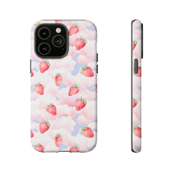 Dreamy Strawberry Cloud Phone Case - Pretty Pink Sky Protective Phone Cover for iPhone, Samsung, Pixel