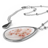 Pink Baby Breath Necklace - Dainty Pressed Flower Pendant Necklace