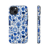 Blue State of Life Phone Case - Trendy Navy Blue Collage Protective Phone Cover for iPhone, Samsung, Pixel