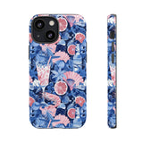 Beachy Blue Collage Phone Case - Trendy Navy Blue and Pink Aesthetic Protective Phone Cover for iPhone, Samsung, Pixel