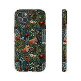 Botanical Fox Aesthetic Phone Case for iPhone, Samsung, Pixel iPhone 15 Plus / Glossy