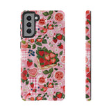 Strawberry Collage Phone Case - Pink Trendy Aesthetic Protective Phone Cover for iPhone, Samsung, Pixel