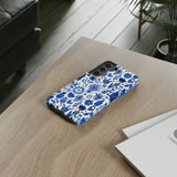 Blue State of Life Phone Case - Trendy Navy Blue Collage Protective Phone Cover for iPhone, Samsung, Pixel