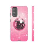 Disco Ball Phone Case - Pink Trendy Retro Mirror Ball Protective Phone Cover for iPhone, Samsung, Pixel