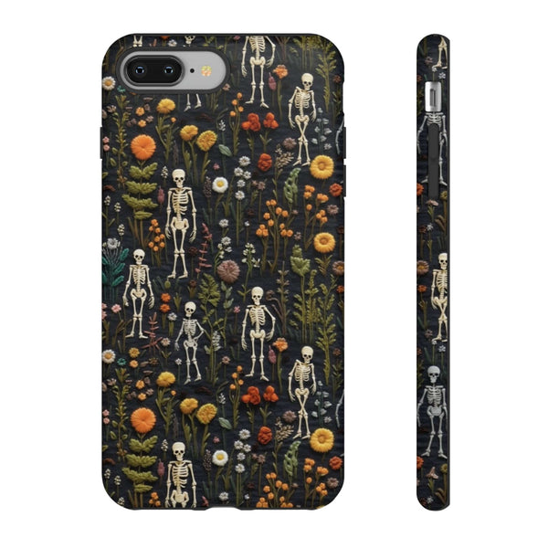 Mini Skeletons in Mystique Garden 3D Phone Case for iPhone, Samsung, Pixel