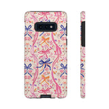 Whirly Bows Phone Case - Pink Preppy Flowers Protective Cover for iPhone, Samsung, Pixel