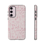 Pink Floral Bow Phone Case - Preppy Bows Protective Phone Cover for iPhone, Samsung, Pixel