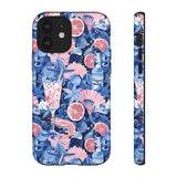 Beachy Blue Collage Phone Case - Trendy Navy Blue and Pink Aesthetic Protective Phone Cover for iPhone, Samsung, Pixel