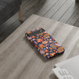 Citrus Coast Collage Phone Case - Blue Orange Trendy Coastal Art Protective Phone Cover for iPhone, Samsung, Pixel