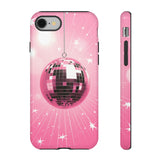 Disco Ball Phone Case - Pink Trendy Retro Mirror Ball Protective Phone Cover for iPhone, Samsung, Pixel