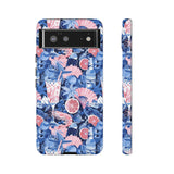 Beachy Blue Collage Phone Case - Trendy Navy Blue and Pink Aesthetic Protective Phone Cover for iPhone, Samsung, Pixel