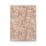 Rosy Meadow Pink Wildflower Journal - Hardcover Blank Lined Notebook