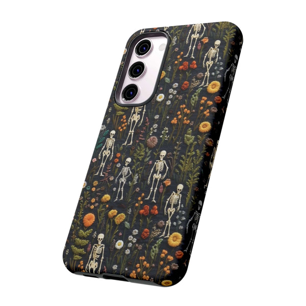 Mini Skeletons in Mystique Garden 3D Phone Case for iPhone, Samsung, Pixel