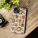 Fruit Stamps Collage Phone Case - Trendy Stickers Aesthetic Protective Phone Cover for iPhone, Samsung, Pixel