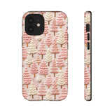 Pink Christmas Trees 3D Embroidery Phone Case for iPhone, Samsung, Pixel iPhone 12 Mini / Matte