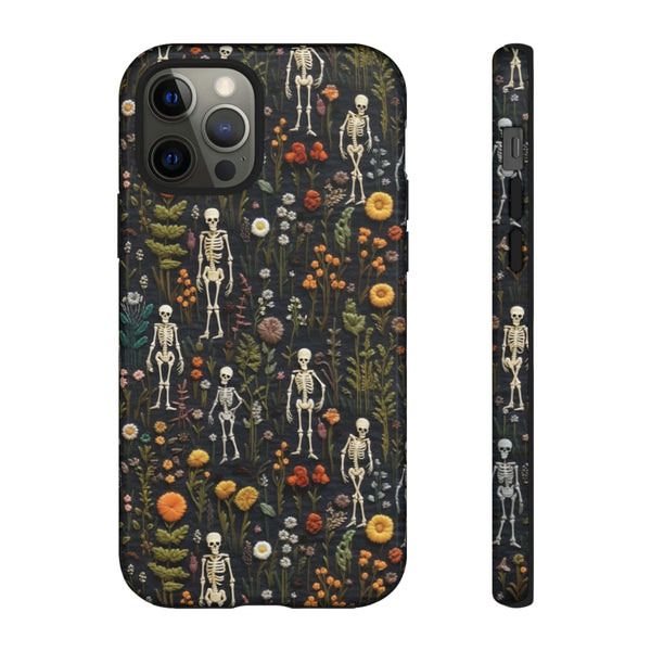 Mini Skeletons in Mystique Garden 3D Phone Case for iPhone, Samsung, Pixel