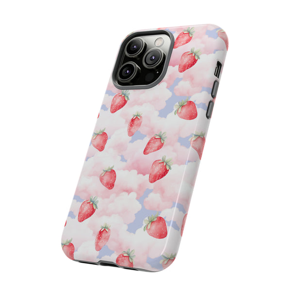 Dreamy Strawberry Cloud Phone Case - Pretty Pink Sky Protective Phone Cover for iPhone, Samsung, Pixel