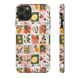 Fruit Stamps Collage Phone Case - Trendy Stickers Aesthetic Protective Phone Cover for iPhone, Samsung, Pixel