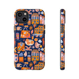 Citrus Coast Collage Phone Case - Blue Orange Trendy Coastal Art Protective Phone Cover for iPhone, Samsung, Pixel