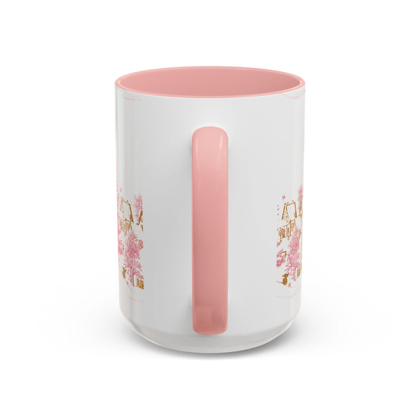 Pink Christmas Village Mug - Festive Aesthetic Holiday Cup for Coffee, Tea, Hot Cocoa