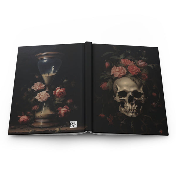Dark Academia Floral Skull Aesthetic Notebook