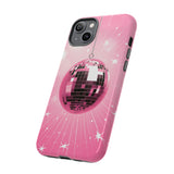 Disco Ball Phone Case - Pink Trendy Retro Mirror Ball Protective Phone Cover for iPhone, Samsung, Pixel