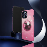 Disco Ball Phone Case - Pink Trendy Retro Mirror Ball Protective Phone Cover for iPhone, Samsung, Pixel