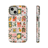 Fruit Stamps Collage Phone Case - Trendy Stickers Aesthetic Protective Phone Cover for iPhone, Samsung, Pixel