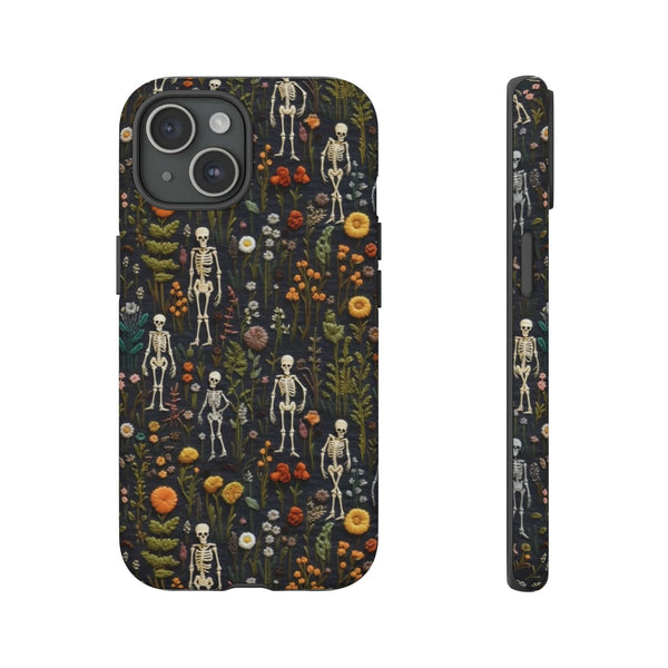 Mini Skeletons in Mystique Garden 3D Phone Case for iPhone, Samsung, Pixel