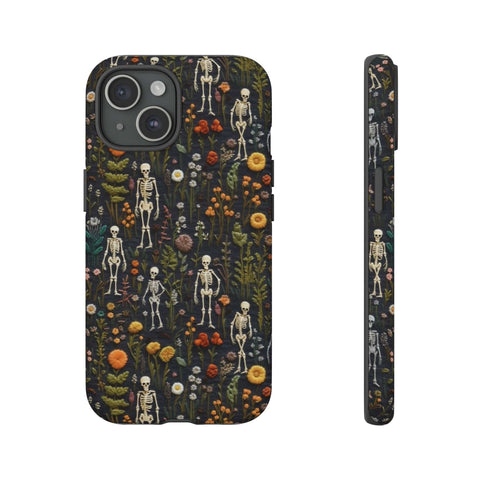 Mini Skeletons in Mystique Garden 3D Phone Case for iPhone, Samsung, Pixel