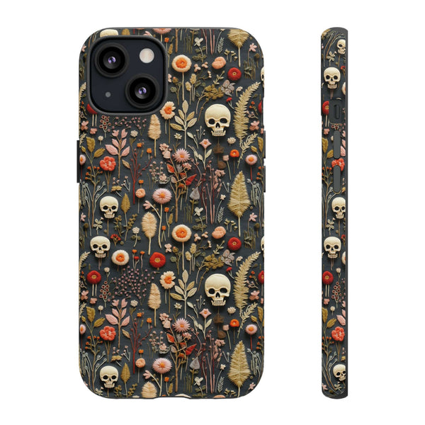 Magical Skull Garden Aesthetic 3D Phone Case for iPhone, Samsung, Pixel