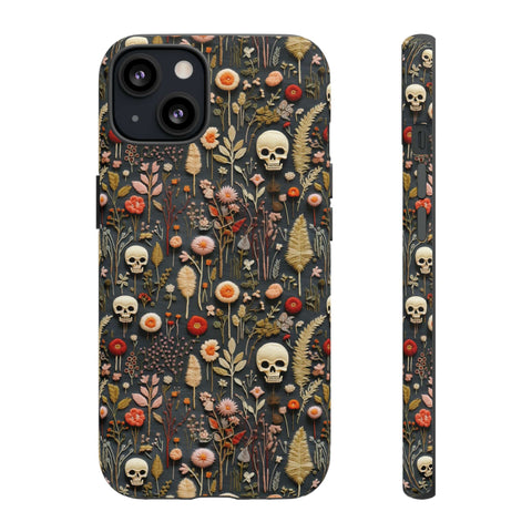 Magical Skull Garden Aesthetic 3D Phone Case for iPhone, Samsung, Pixel