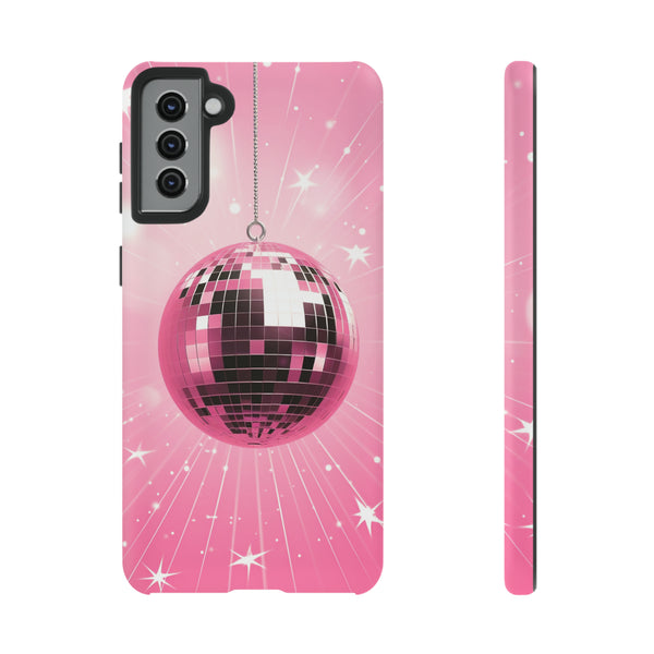 Disco Ball Phone Case - Pink Trendy Retro Mirror Ball Protective Phone Cover for iPhone, Samsung, Pixel