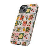 Fruit Stamps Collage Phone Case - Trendy Stickers Aesthetic Protective Phone Cover for iPhone, Samsung, Pixel