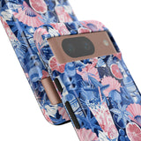 Beachy Blue Collage Phone Case - Trendy Navy Blue and Pink Aesthetic Protective Phone Cover for iPhone, Samsung, Pixel