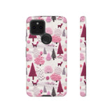 Pink Winter Woodland Aesthetic Embroidery Phone Case for iPhone, Samsung, Pixel Google Pixel 5 5G / Matte