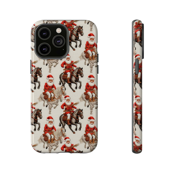 Cowboy Santa Embroidery Phone Case for iPhone, Samsung, Pixel