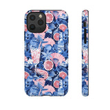 Beachy Blue Collage Phone Case - Trendy Navy Blue and Pink Aesthetic Protective Phone Cover for iPhone, Samsung, Pixel