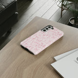 Pink Floral Bow Phone Case - Preppy Bows Protective Phone Cover for iPhone, Samsung, Pixel