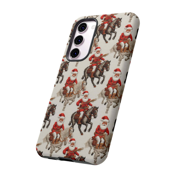Cowboy Santa Embroidery Phone Case for iPhone, Samsung, Pixel
