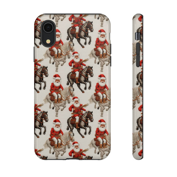 Cowboy Santa Embroidery Phone Case for iPhone, Samsung, Pixel