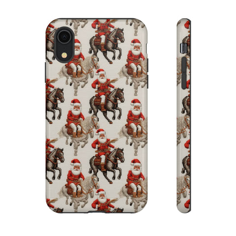 Cowboy Santa Embroidery Phone Case for iPhone, Samsung, Pixel