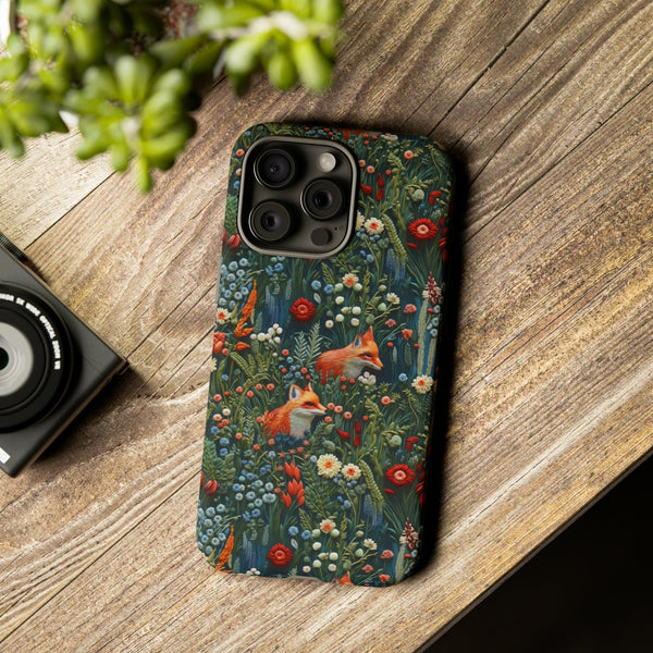 Botanical Fox Aesthetic Phone Case for iPhone, Samsung, Pixel